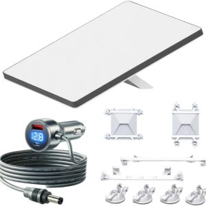 Kit Antena Starlink Mini para Automóveis com Suporte de 4 Ventosas para Para-brisa e Cabo Veicular (Branco)