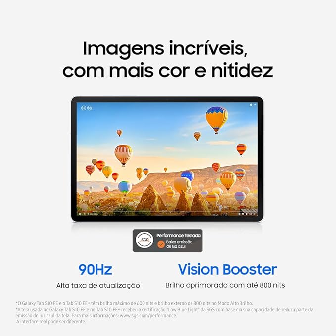 Tablet Samsung Galaxy Tab S10 FE, Cinza, 128GB, 8GB RAM, Tela Imersiva de 10.9" 90Hz, Camera Traseira de 13MP, Câmera Frontal de 12MP Ultra Wide, Wifi 6, IP68, Android 15 - Imagem 3