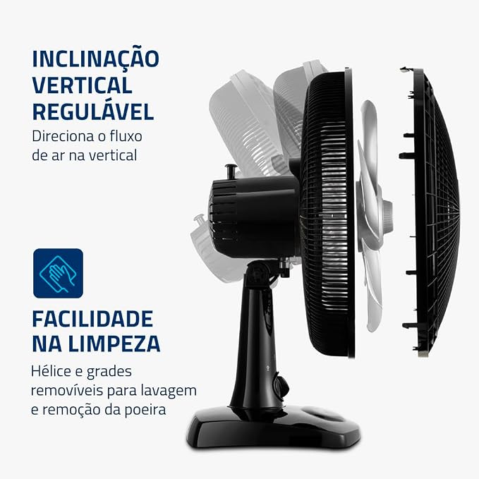 MONDIAL Ventilador de Mesa 30cm Super Power, Preto, 60W, 220V - VSP-30-B - Imagem 3