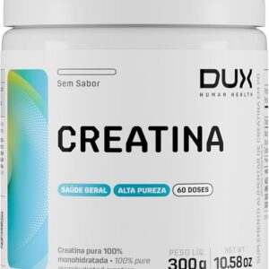 Creatina Monohidratada Sem Sabor - Pote 300g - Suplementação Treino Academia, Ganho Muscular Hipertrofia, Força Energia Resistência, Suplementos Naturais - DUX HUMAN HEALTH