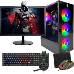 PC GAMER RYZEN 5 5600GT, 16GB DDR4, SSD SATA 480GB, FONTE 500W + KIT GAMER 4 EM 1 + MONITOR 19