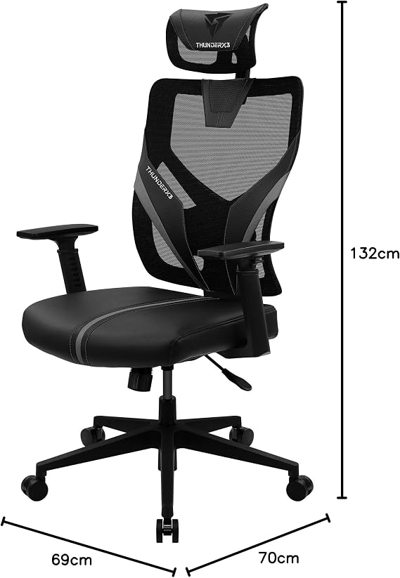 ThunderX3, Cadeira Ergonomic, YAMA1BK, Preto - Imagem 3