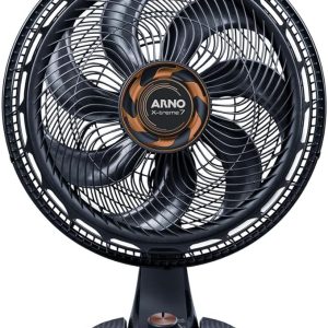 Ventilador de Mesa Arno X-TREME 7 Cinza 40cm VE71, 150W, 7 Pás, 3 Velocidades, Oscilação 80º, Power Zone, Modo Noturno Silencioso, 220V