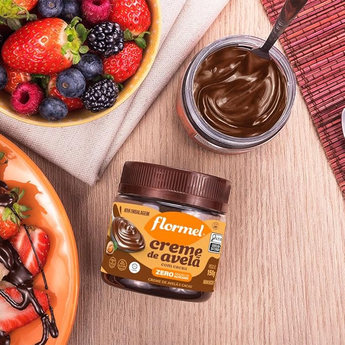 Creme de Avela com Cacau FLORMEL Zero Açúcar - 150 Gramas - Imagem 3