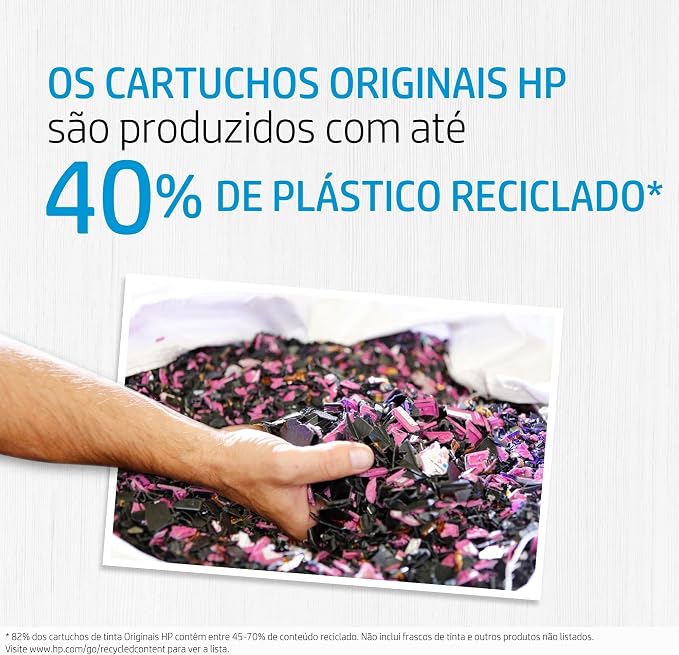 Cartucho de Tinta HP 664 Preto Original (F6V29AB) Para Impressora Deskjet 2136, 2676, 3776, 5076, 527 - Imagem 2