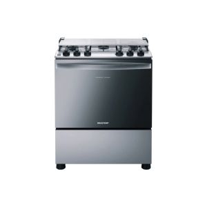 Fogão Brastemp 5 Bocas Cor Inox Com Botões Removíveis E Exclusivo Aro Protetor - BFS5NCR 110/220V