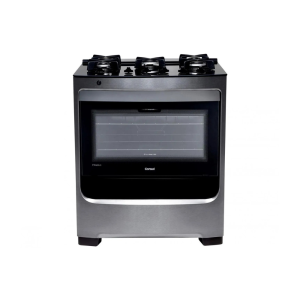 Fogão Consul 5 bocas cor Inox com mesa de vidro e grade de ferro fundido - CFS5VAR 110/220V