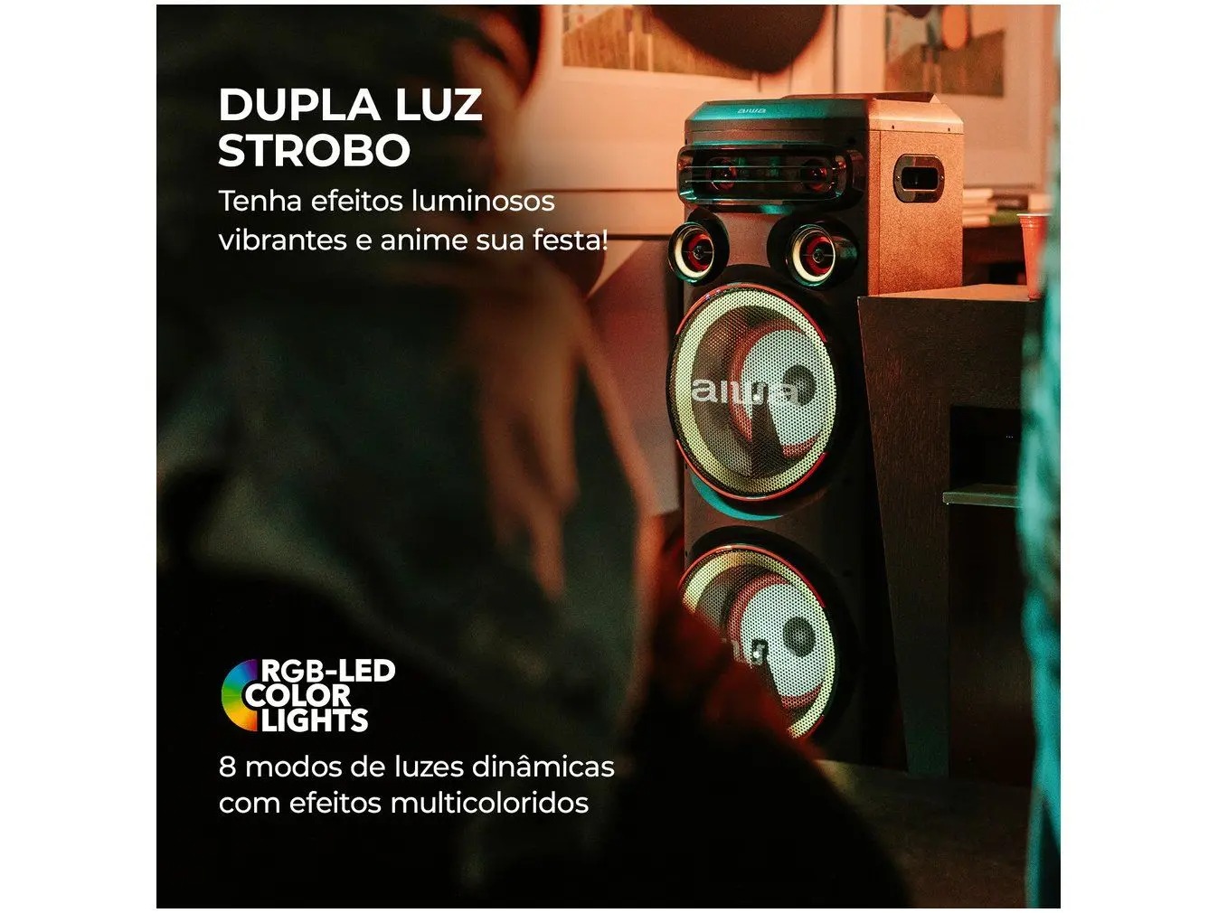 Caixa de Som Torre Aiwa AWS-T2W-02 Bluetooth 2300W RMS Amplificada - Imagem 7