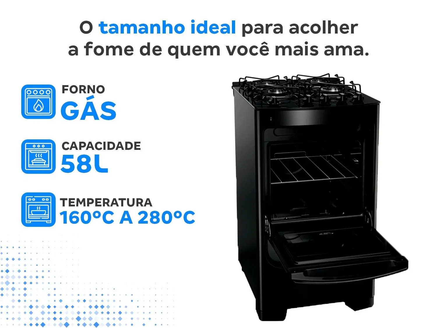 Fogão 4 Bocas Consul Preto Mesa de Vidro CFO4VBE 110/220V - Imagem 2