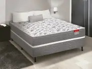 Cama Box Baú Casal Colchão Espuma D33 + Box Bipartido Suede Cinza Serra Negra 56x138x188
