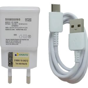 Carregador Celular Samsung Usb C A52 A30 A54 Turbo Cor Branco