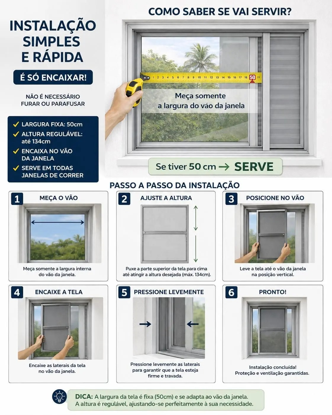 Tela Mosquiteira De Encaixe Regulável Resistente Pets - Lifelong - Imagem 2