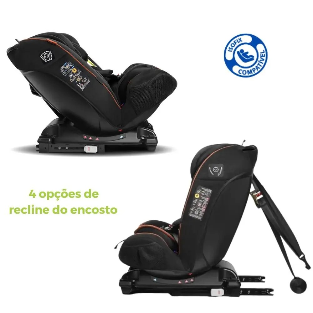 Cadeirinha Cadeira De Bebê Isofix Para Carro Infantil Auto 0 a 36kg g0 g1 g2 g3 Infantil Preta Cinto Regulável Litet - Imagem 3