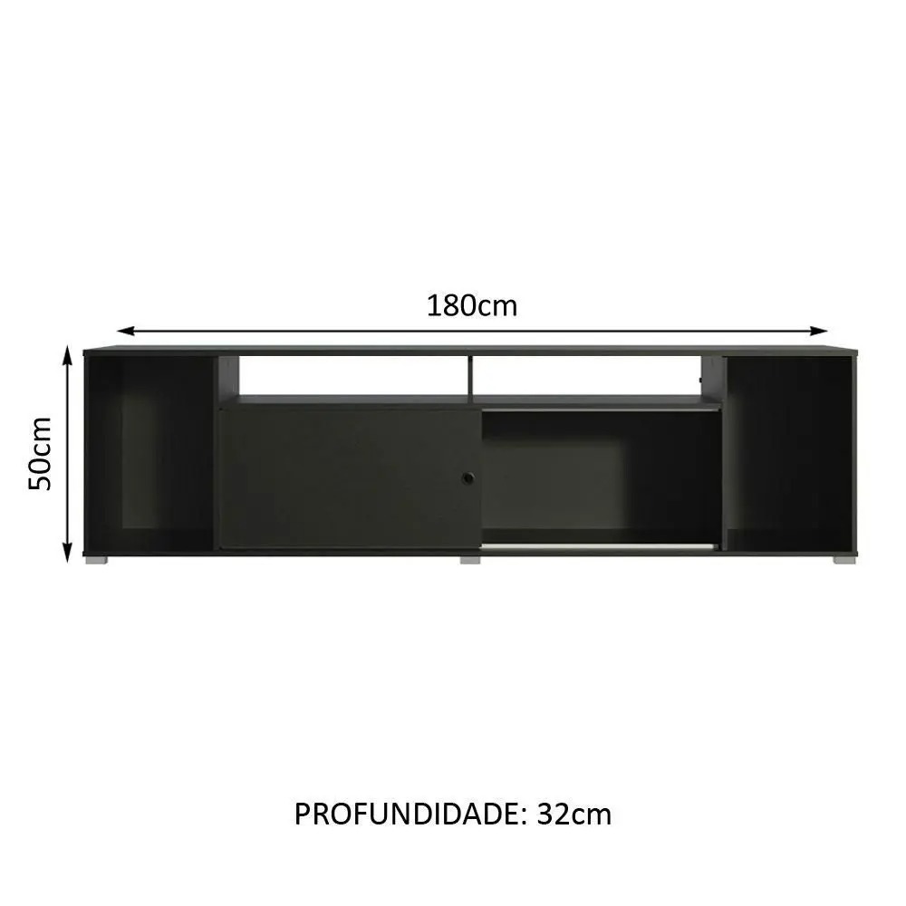 Rack para TV até 65 Polegadas Madesa Cancun - Preto - Imagem 2