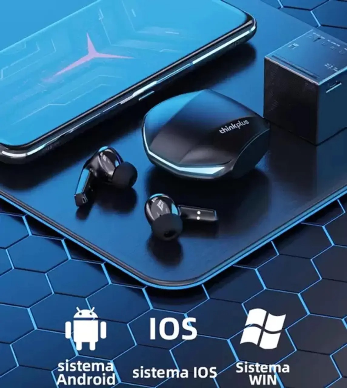 Fone de Ouvido Sem Fio Bluetooth Lenovo GM2 Pro Preto - Imagem 5