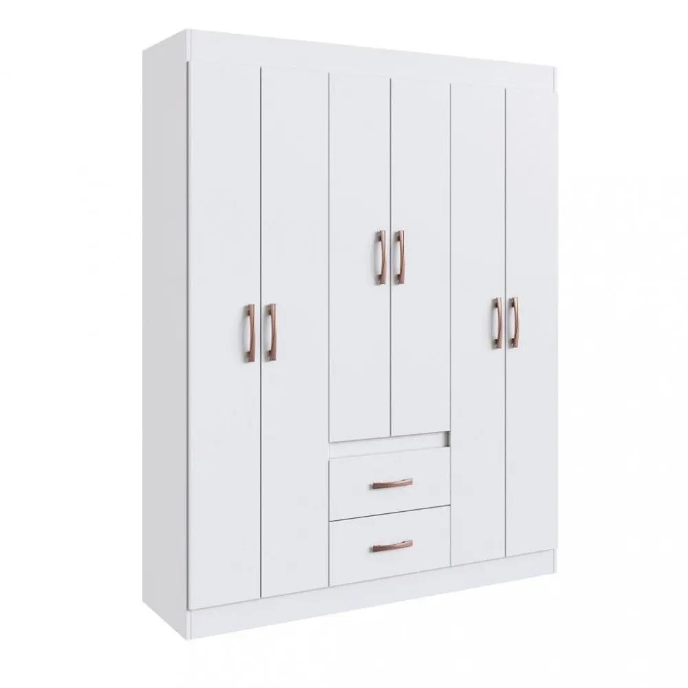 Guarda Roupa Solteiro 6 Portas 2 Gavetas Sidney Doripel - Imagem 2