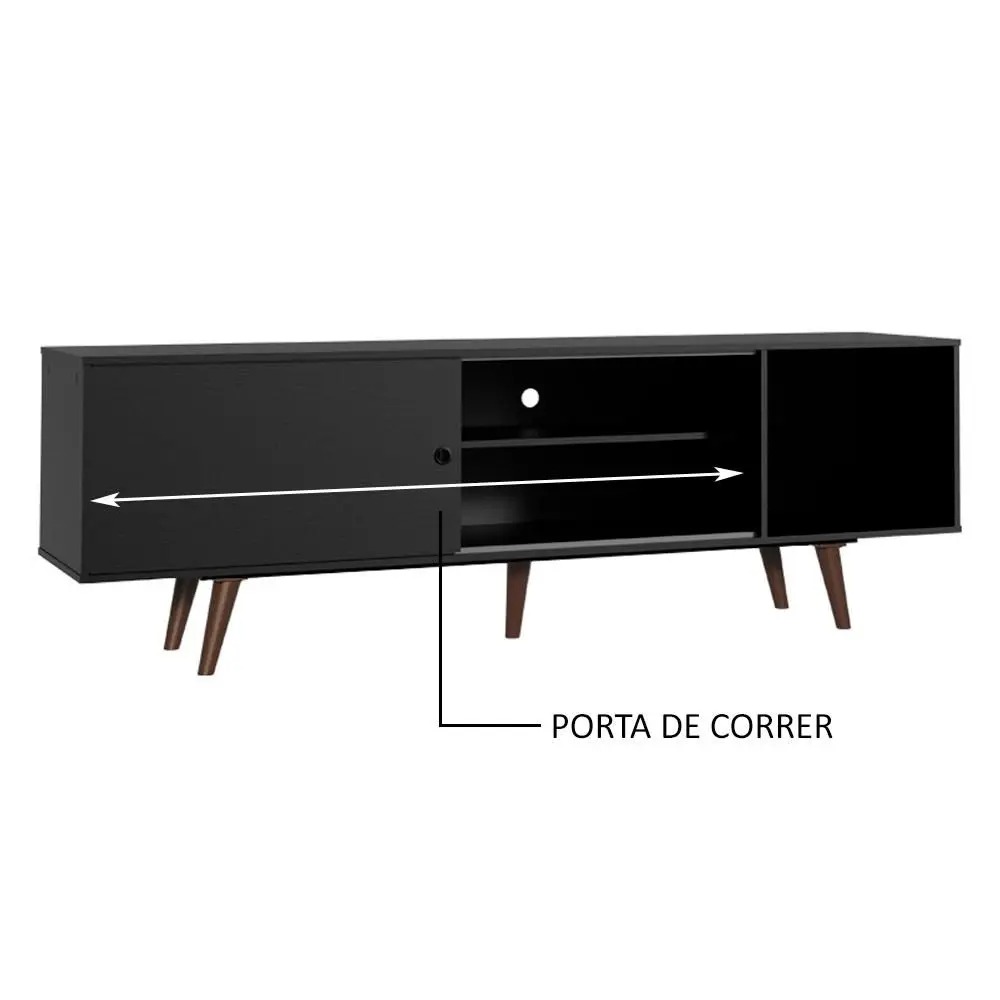 Rack Madesa Dubai para TV até 65 Polegadas com Pés - Preto/Rustic - Imagem 6