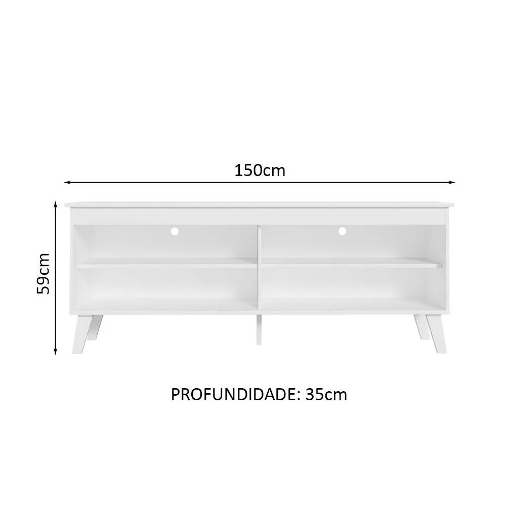 Rack para TV até 65 Polegadas com Pés Turim Madesa - Imagem 3