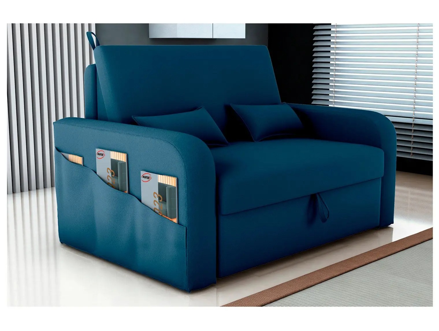 Sofá-cama 2 Lugares Casal Veludo Matrix Lady Dai - Imagem 2