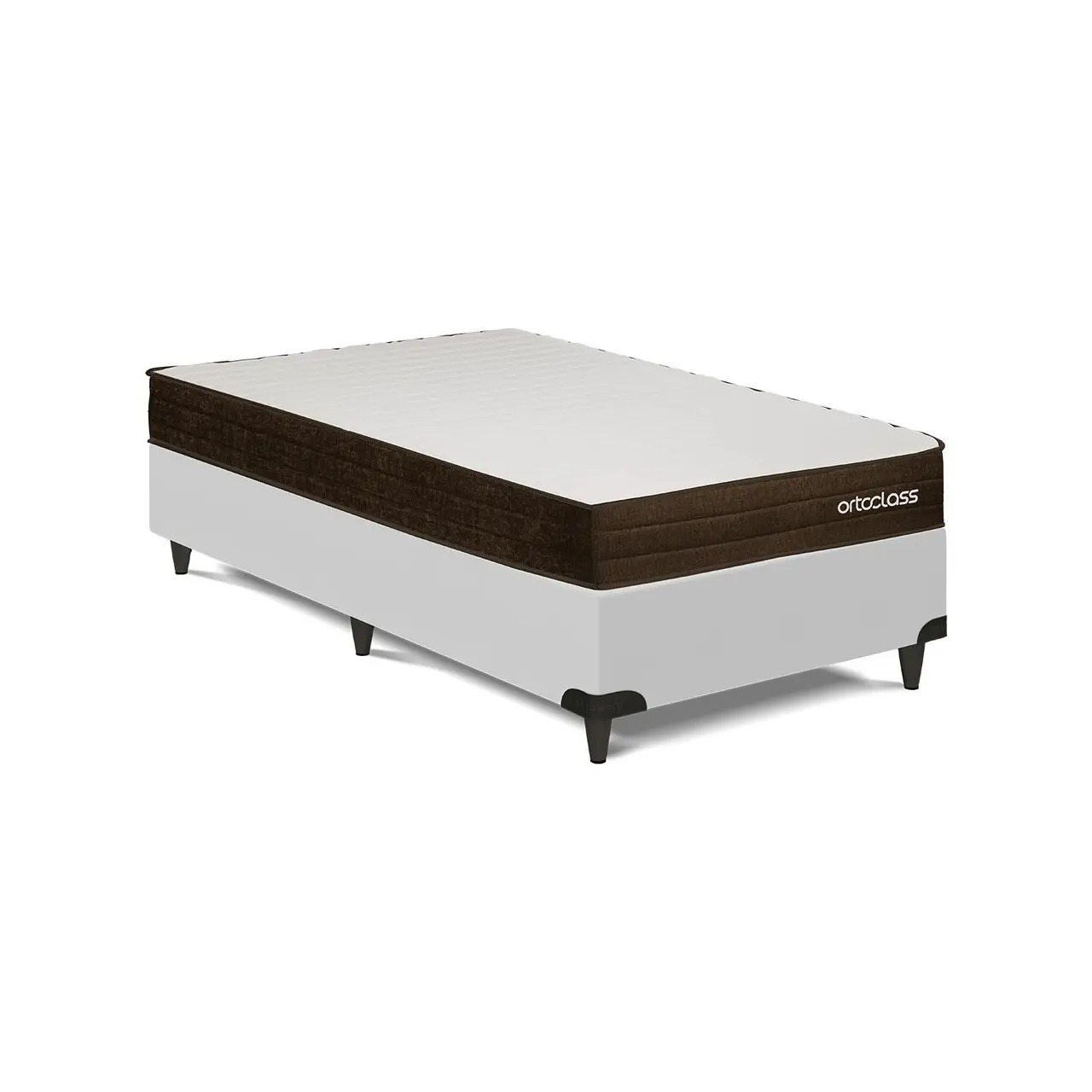 Cama Box e Colchão Poli D28 - Solteiro (78x188)- Ortoclass - Ortobom