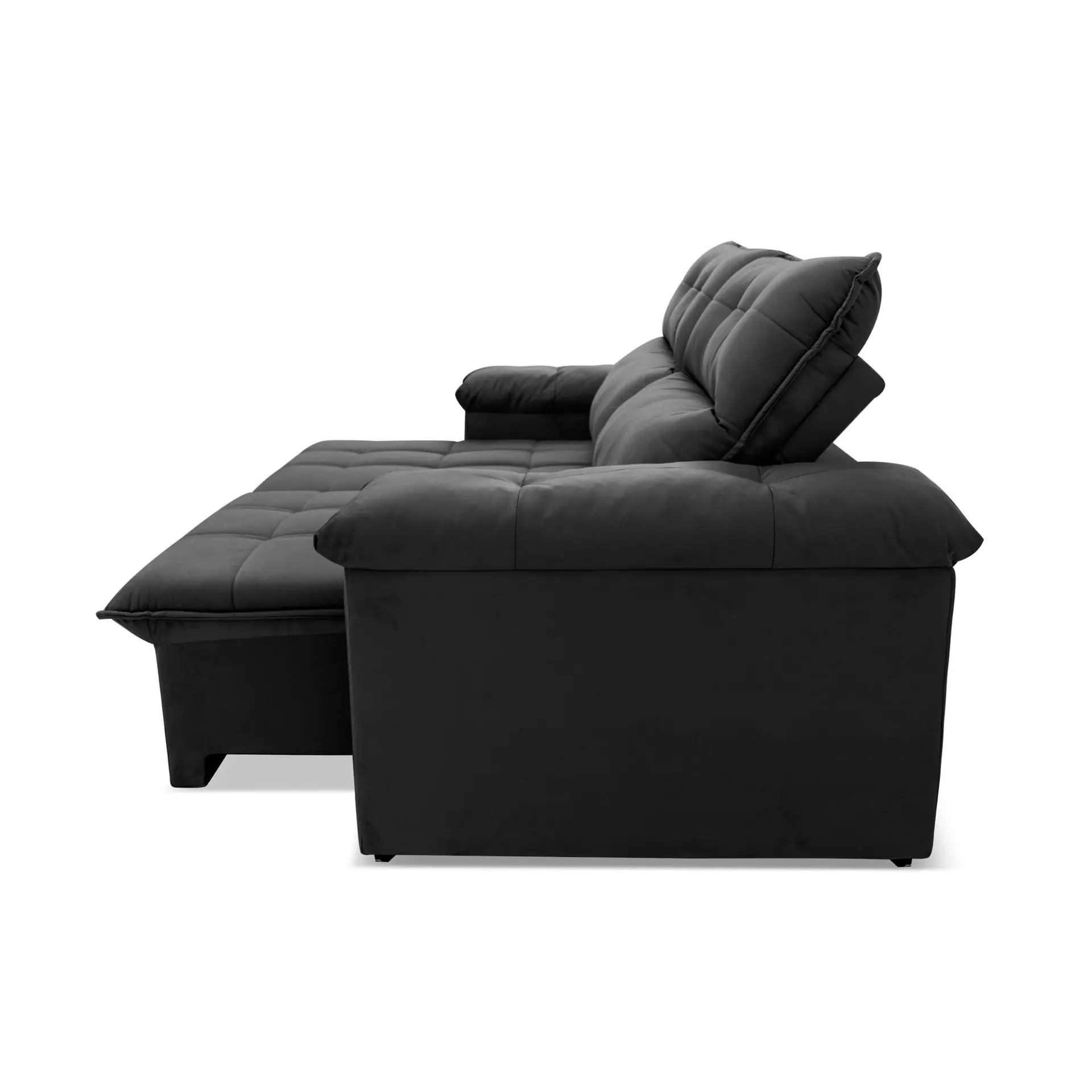 Sofá Retrátil/Reclinável Verona 1,80m Suede Velut Cinza c/ Molas no Assento - King House - Imagem 6