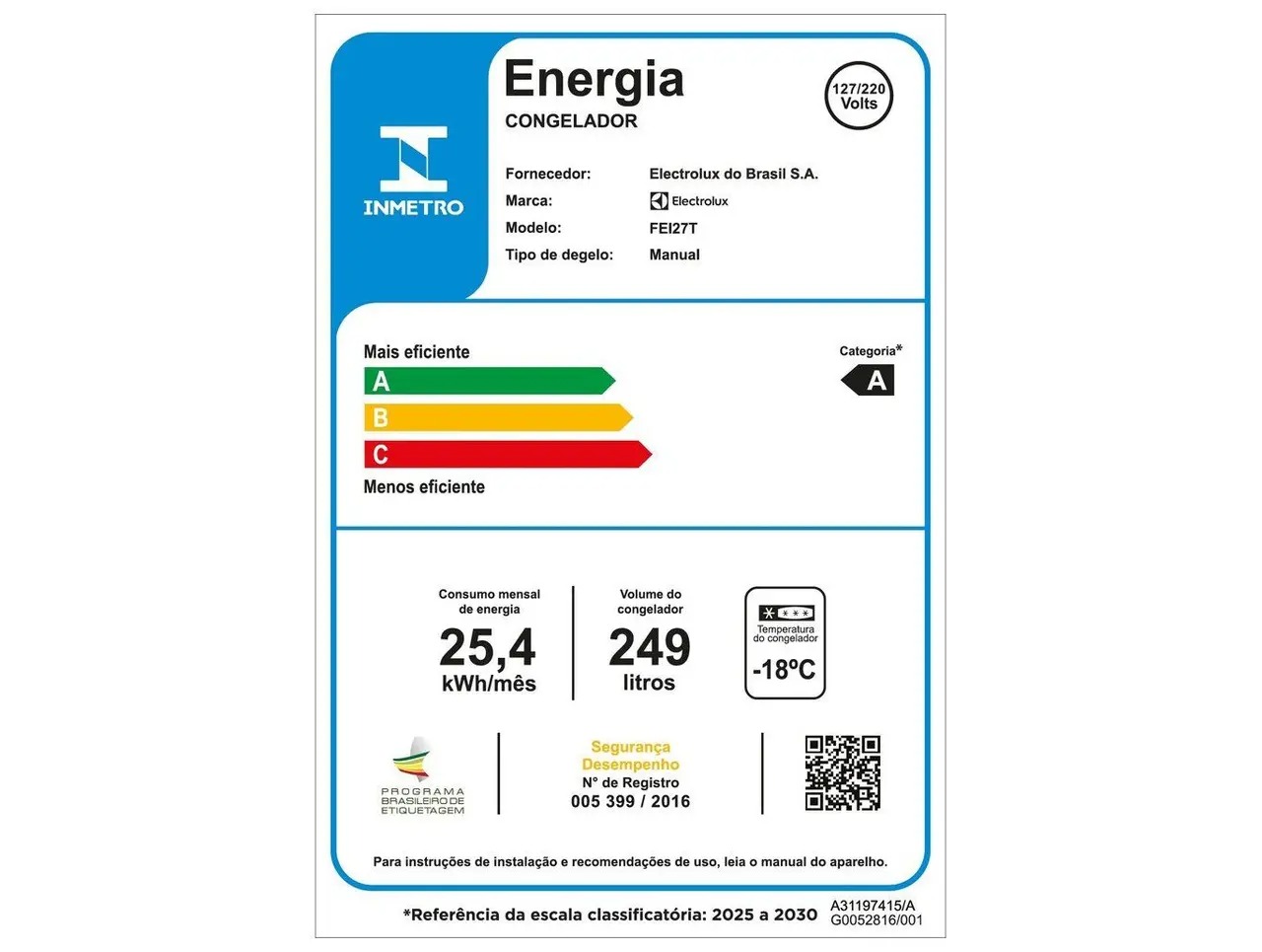 Freezer Vertical Electrolux 249L 1 Porta Inverter Efficient FEI27T 110/220V - Imagem 5