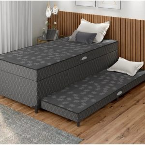 Cama Box Conjugada Solteiro SMP com Cama Auxiliar e Baú 55x88x188 Lady
