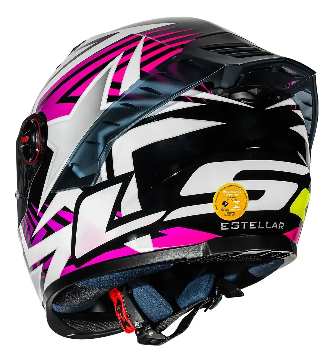 Capacete Fechado Ls2 Ff358 Pro Estellar Preto Roxo Rosa - Imagem 2